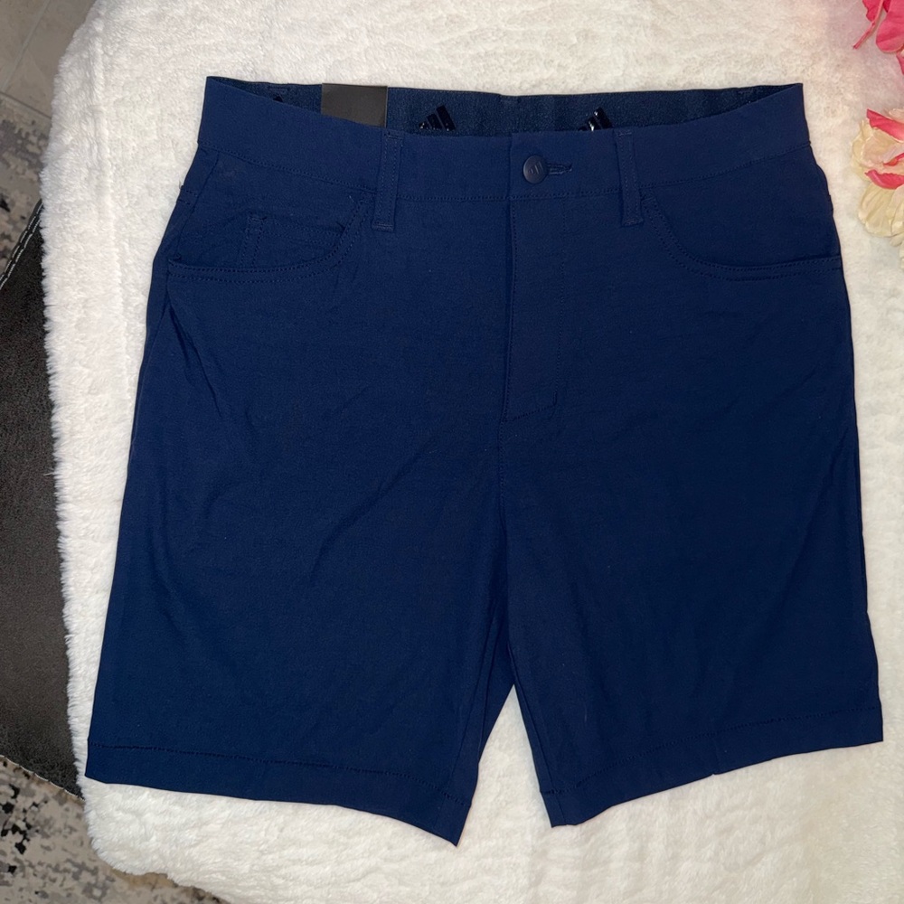 NWT adidas Men's Dark Blue Athletic Performance Shorts Waist 28”